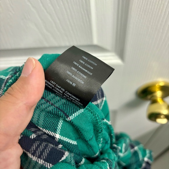 Lazy Oaf Plaid Flannel Midi Dress Size 12 Tie Straps Button Front Green Black - Picture 8 of 11